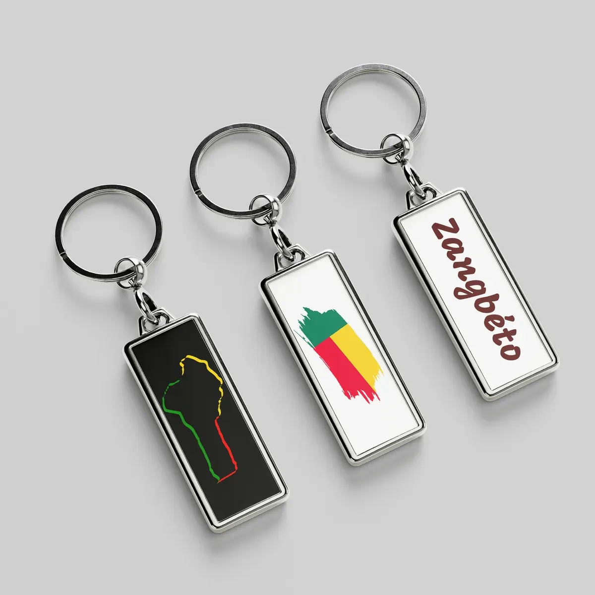 Porte-clés Indépendance, Métal, drapeau