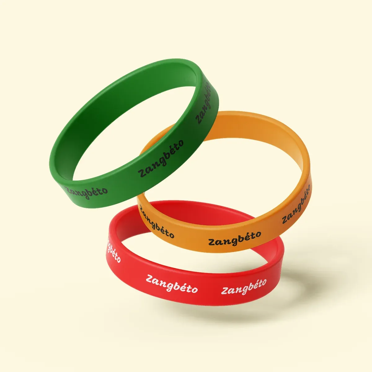Bracelets silicone Bénin, Trio de couleurs
